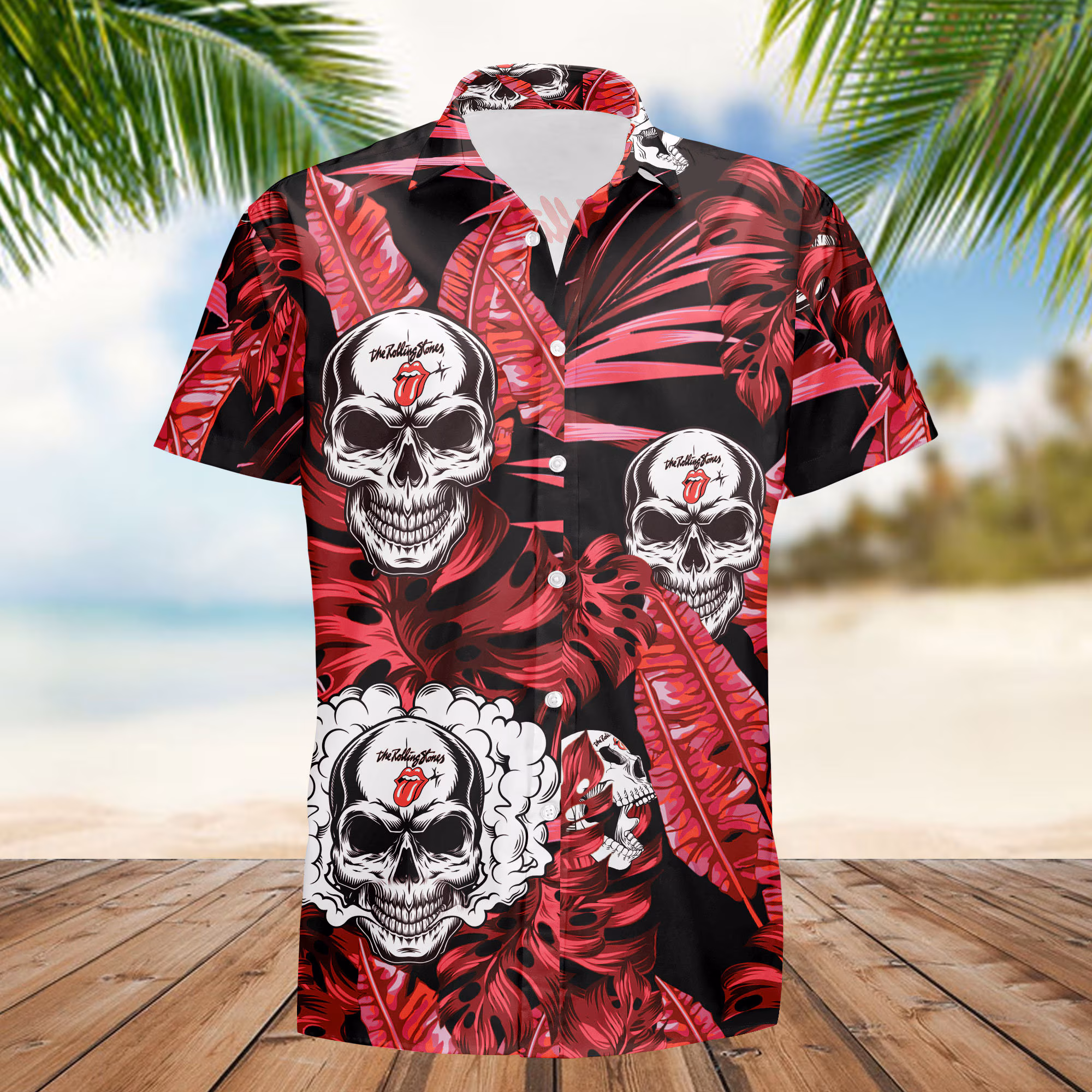 The Rolling Stones Skull Hawaiian Shirt